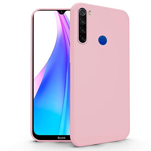 N NEWTOP Cover Compatibile per Xiaomi Redmi Note 8T, Custodia TPU Soft Gel Silicone Ultra Slim Sottile Flessibile Case Posteriore Protettiva (Rosa)