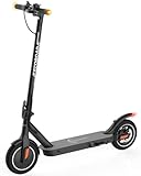 Electric Scooter, 15-18 Miles Long Range Adults Commuting Scooters, 350W Motor & 19 MPH Foldable Electric Kick Scooters, 10' Pneumatic Tires E-Scooter with Dual Rear Suspension