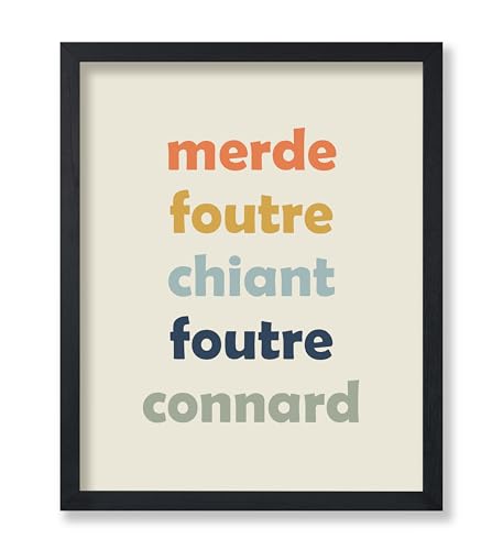 Poster Master Merde Print - French Swear Words Poster - Humorous Art - Funny Gift for Men, Women - Minimal Wall Decor for Bedroom, Living Room, Office - 8x10 UNFRAMED Wall Art