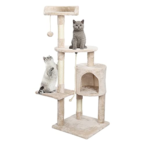 Nanook-shop Arbre à chat stable pour chat Beige Hauteur 112 cm Cover