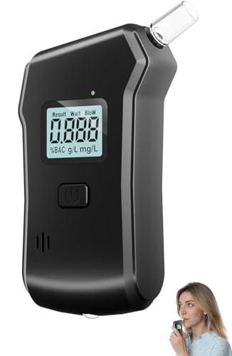 Breathalyzer, 2026 Upgraded Professional-Grade Accuracy Alcohol Tester with LCD Digital Display, Breathalyzers for Alcohol Portable Alcohol Tester for Home and Party Use(5 Mouthpieces)