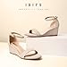 IDIFU Wedge Sandals Heels for Women Dress Shoes Open Toe with Ankle Strap for Wedding Bridal Evening Cocktail (Nude Nubuck, 7.5 M US)