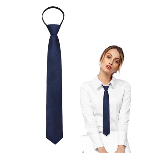 Image of Luckyvestir Womens Tie, Pre Tied Black /Red Ties for Women Adjustable Zipper Womens Necktie