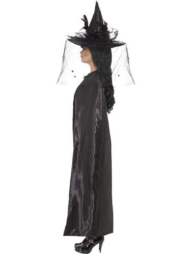 Smiffys Deluxe Witch Cape, Black , Halloween Fancy Dress Accessory, Witch Dress Up Accessories - Image 2