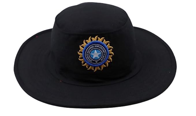 Cricket Sun Hat for Sports Fans with Embroidered Logo, Adjustable Outdoor Protection Cap for Training, Match Practice, Travel and Daily Comfort Wear Black-image-37