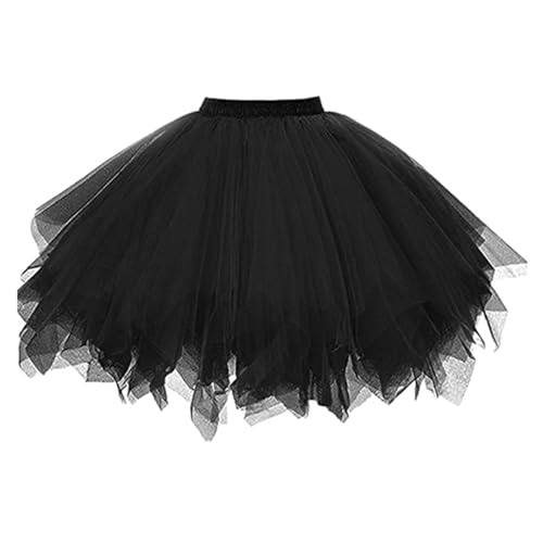 DTOHMOM Damen Tutu Klassisch Rock, Ballett Tüllrock Petticoat Unterrock, Kurzkleid Tütü Röcke, 50er Vintage Ballet Elastisch Tanzrock Tanzkleid...