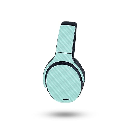 Image of MightySkins Carbon Fiber Skin Compatible with Skullcandy Crusher ANC 2 - Solid Seafoam | Protective, Durable Textured Carbon Fiber Finish | Easy to Apply