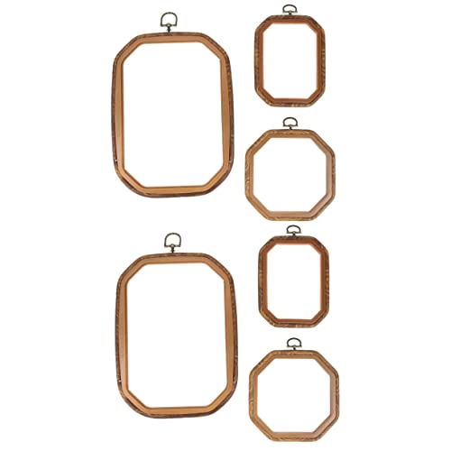 Nurge Anello a forma di croce in legno con scritta Wooden Embroidery Hoop Cross Stitch #4, 190 mm x 24 mm