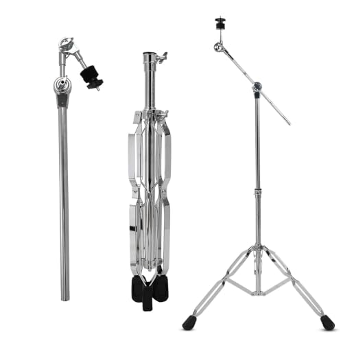 Image of Kadence CYH01 Home Series 2.4kg Cymbal Stand | Adjustable Boom Arm & Gear Tilter | Double-Braced Tripod | Foldable Design | Practice Ready | Chrome Finish