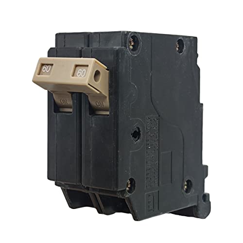 Ch260 2-Pole 60-Amp Circuit Breaker, Type Ch 3/4-Inch Plug-On Molded Case Circuit Breaker, Thermal Magnetic Protection, 10 Kaic, 120/240V, Fit For Cutler Hammer Load Centers (5 Years Warranty) #TOP27