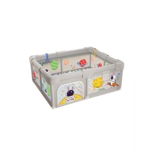 Geyaziu ベビーサークル 折りたたみ式 150×180cm 大型サイズ 置くだけ簡単設置 メッシュ素材 扉付き出し入り自由 滑り止め設計 安全性高 赤ちゃん爬行・学?用 プレイヤード持ち運び簡単 収納バッグ付き グレーカラー 室内・幼稚園用両対応 出