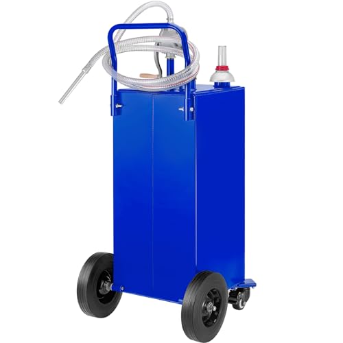 Vevor 30 GALLON BLUE FUEL CADDY 30 Gallon Portable Gas Caddy, Fuel Caddy Fuel Storage Tank With 4 Wheels & Manual Transfer Pump thumb #9
