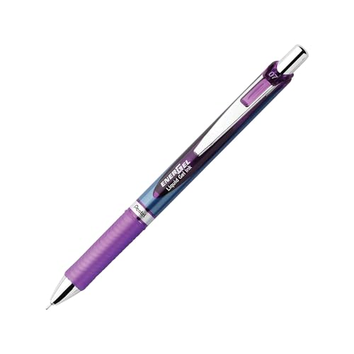 Bolígrafos retráctiles Pentel EnerGel Deluxe RTX, tinta morada, pack 12 miniatura 3