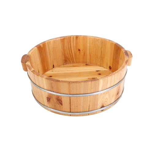 Cubo con asa de madera para baño de pies que alivia las piernas cansadas 7