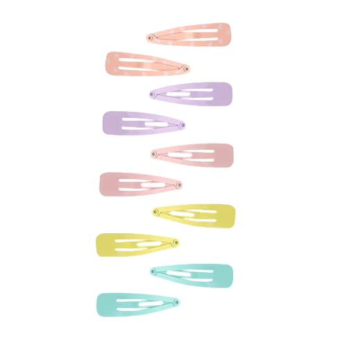 PRINCESSE Lili - Lot de 10 Pinces Clic Clacs Imprimés - Cheveux Courts ou Fins - Bijoux de Cheveux - Coloris & Motifs Aléatoires