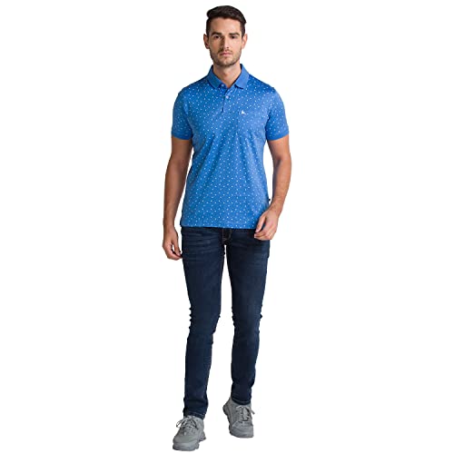Image of Parx Men's Pure Cotton Print Pattern Regular Fit Polo Collar Polo Neck Half Sleeve Casual T-Shirt