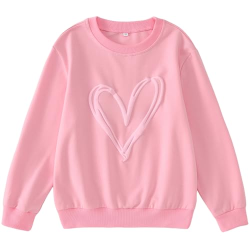 10 Best Girls Heart Sweaters That Are Perfect for Layering Up 4 BOUTIKOME Girls Valentines Heart Graphic Sweatshirt