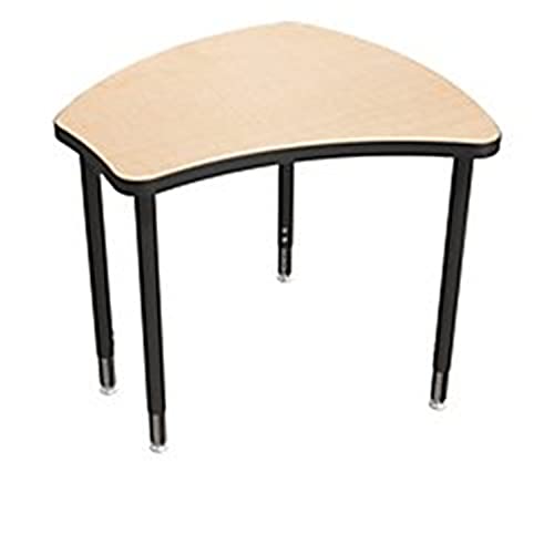 MooreCo Large Shapes - Fusion Maple Top Surface and Black Edgeband - Black Horseshoe Legs - No Bookbox (113351-7909)