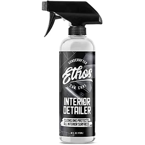 Ethos Interior Detailer - Easily Cleans and Protects All Interior Surfaces | Non Greasy Satin Finish With UV Protection and Odor Neutralizing Agents for Interior Care | Coconut Scented Cover