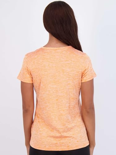 Image of Real Essentials 5 Pack: Women's Dry Fit Tech Stretch Short-Sleeve Crew Neck Athletic T-Shirt Available in Plus Size Set Medium