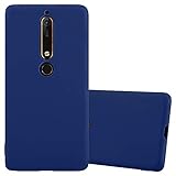 Cadorabo Case Compatible with Nokia 6 2018 / Nokia 6.1 in Candy Dark Blue - Shockproof and Scratch Resistant TPU Silicone Cover - Ultra Slim Protective Gel Shell Bumper Back Skin
