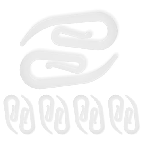Lot de 10 crochets de rideau en plastique blanc solides et durables, faciles à installer et accessoires pour rails coulissants, fenêtres et portes