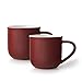 Produktbild VIVA scandinavia Tee-Tassen-Set oder Kaffee-Tassen-Set 2-teilig aus Porzellan, mit Henkel, 0.35 Liter - dunkel Rot