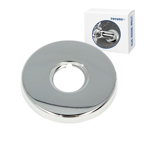 tecuro Rosace filetée (3/4) Ø 27 mm x Ø 80 mm x hauteur 15 mm, laiton chromé