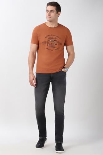 Image of Peter England Men's Slim Tapered Jeans | Denim | Premium | Modern Fit