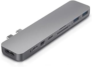 HyperDrive Mac USB C Hub Adapter, Sanho USB Type C Multi-Port Hub MacBook Pro 2020 2019 2018-2016, MacBook Air 8-in-2 Dongle w USB-C 100W PD, 4K HDMI, MiniDP, microSD/SD Card Reader, 2xUSB A