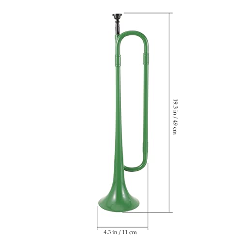 Supvox B- Flat Trumpet Horn Plastic Trumpet Bugle With Mouthpiece For School Band Cavalry Beginner Orchestra Green #TOP1