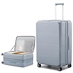 Hanke Hardside Expandable Large Checked Luggage, 28 Inch Top Opening Trunk Luggages with Spinner Wheels, All-PC Hard Shell Suitcase, Lightweight TSA Approved (Grey, 120L)