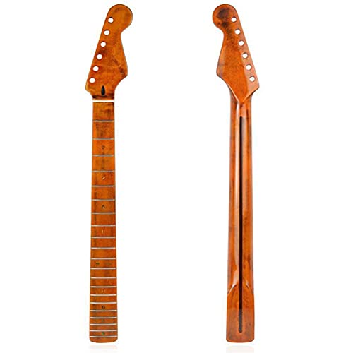 Brteyes Substituição do pescoço para guitarra elétrica - DIY 22 Fret Maple Guitar Neck Fretboard Fin