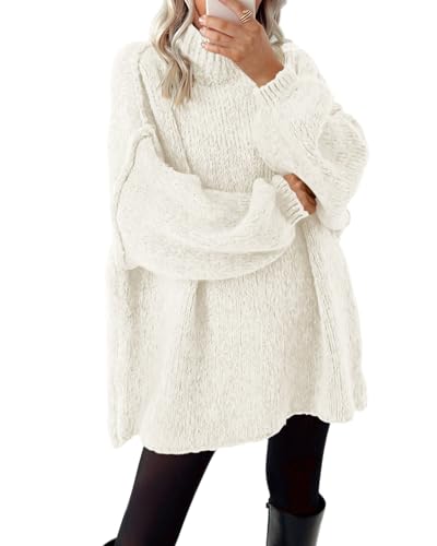 BTFBM Women's Long Pullover Sweaters 2025 Fall Winter Mock Neck