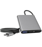 Battony USB C Multiport AV Adapter with 4K HDMI Output USB 3.0 Port, 50cm Braided Cable & USB-C F...
