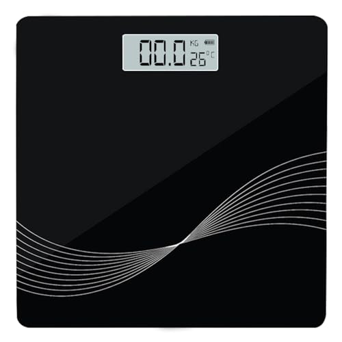 UMANATH with DB India Electronic Thick Tempered Glass LCD Display Digital Personal Bathroom Health Body Weight Weighing Scales For Body Weight,weight machine for human body black