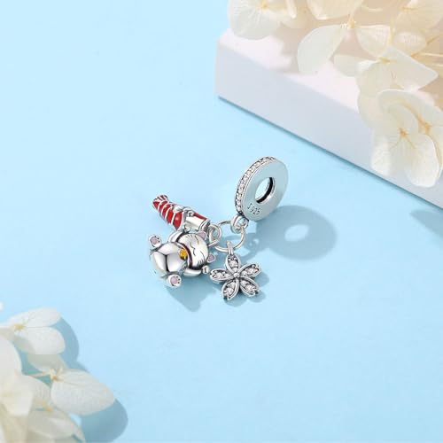 Nbsameng S925 Sterling Silver Charms Bead Compatible for Pandora Bracelets and Necklaces，lucky cat4