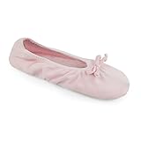 MUK LUKS womens Women's Stretch Satin Ballerina Slipper, Pink, X-Large US