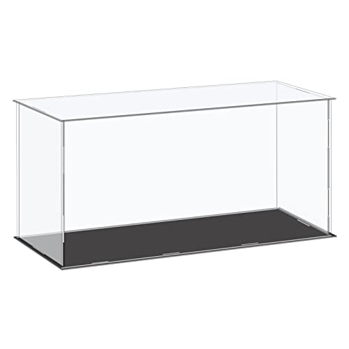 MECCANIXITY Acrylic Display Case Plastic Box Cube Storage Box Clear Small Assemble Dustproof Showcase 16.1x6.3x8 Inch for Collectibles Items