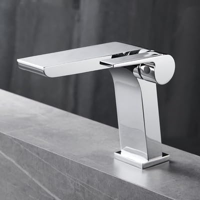 Mitigeur de lavabo cascade en laiton gris JCAKES robinetterie haut de gamme design chrome noir