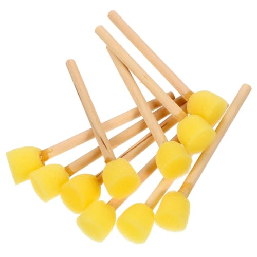 OSALADI 20-Piece Kids Craft Brushes Set Round Foam Painting Tools with Wooden Handle Sponge Craft Brushes for Kids Art and Sponges Supplies