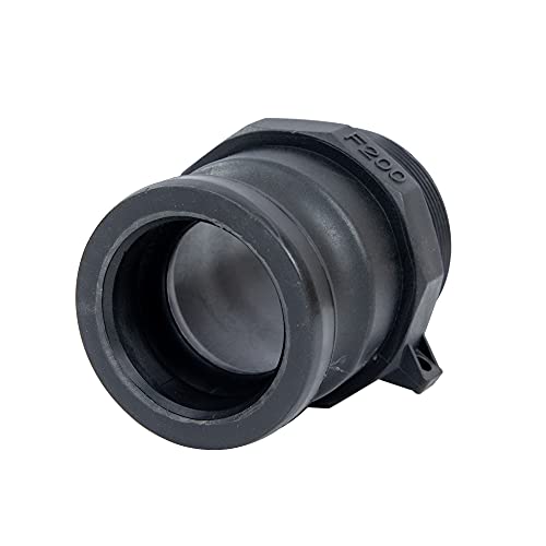 Quafwia 1 Pc Camlock Fittings Poly Standard Type F Camlock Couplings, 2" Male Adapter X 2" Male Thread 2 Inch Camlock Fittings Polypropylene Cam Groove Fitting #TOP2