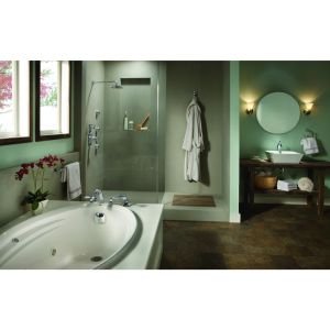 Delta Faucet Dryden Roman Tub With Hand Shower - Polished Nickel 4-Hole Installation