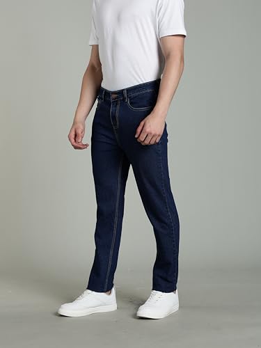 Image of INKD Men's Classic Regular Fit Jeans with 5 Pocket Styling | Mid- Rise | Soft & Stretchable | Men's Bottomwear (Available in Plus Sizes)