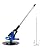 Electric Concrete Polishing Machine 6 Gears Concrete Finishing Tools Concrete Wall Smoothing Machine Kit with Mixing Rod for Paint Mud Plaster Concrete Mixer, with LED Light (Blue)