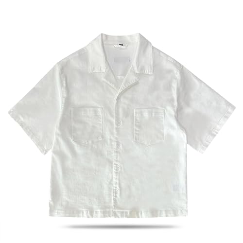 Cropped Cuban Button Down Shirt for Men - Knit Short