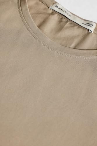 Image of SNITCH 4 Way Stretch Crew Neck Light Weight Half Sleeve Solid Cotton Blend Machine Wash Slim Fit T-Shirt