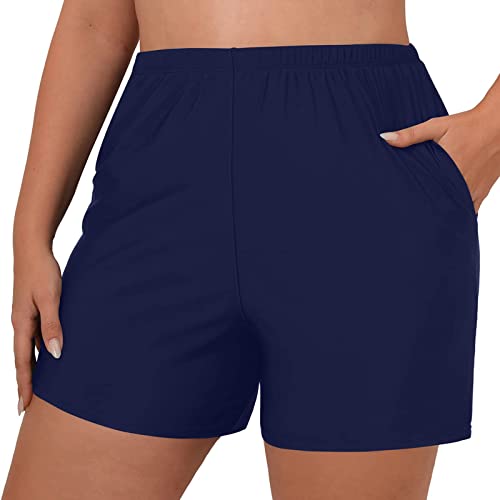 BIISDOST Bañador para mujer, pantalones cortos de natación para mujer, cintura alta, pantalones cortos de baño, pantalones cortos de playa, pantalones cortos de playa, pantalones cortos de playa,