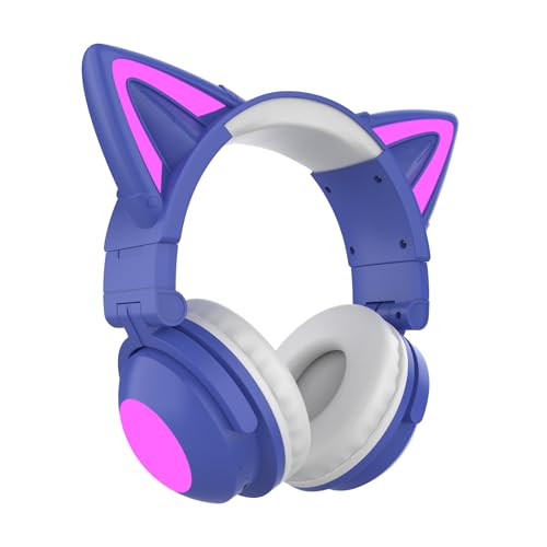 Yunseity Cuffie Bluetooth Cat Ear, Cuffie