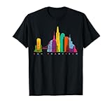 Photo Gallery san francisco skyline california colorato retro vintage maglietta Photo Gallery san francisco skyline california colorato retro vintage maglietta